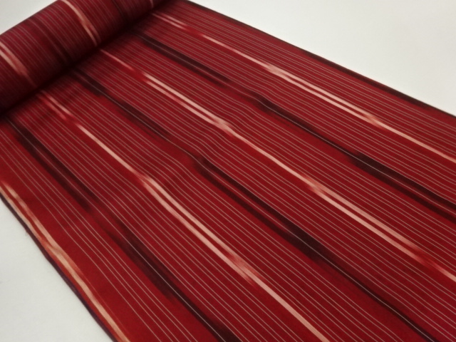 JAPANESE KIMONO / ANTIQUE BOLT FOR RAINCOAT / WOVEN STRIPE